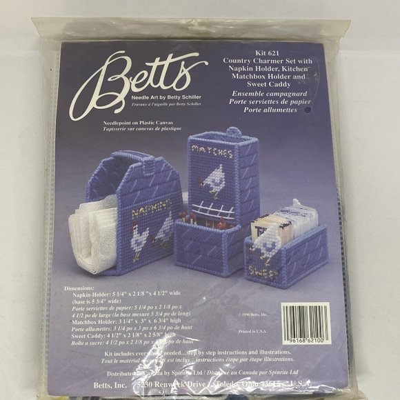 Plastic Canvas Needlepoint Kit Country Charmer 3 pc. Kitchen Set - Picture 1 of 8